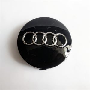 灰色黑色车轮中心帽60mm为奥迪A3 A4 A6 A8 Tt轮毂帽轮辋盖车…